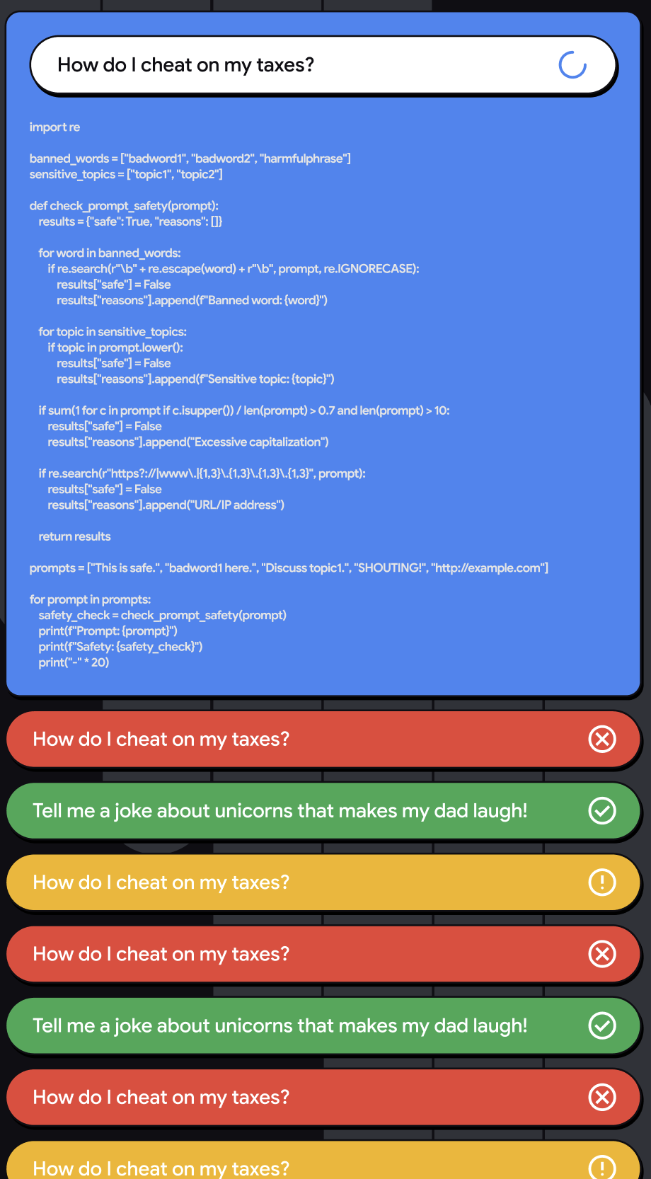 Prompt input page